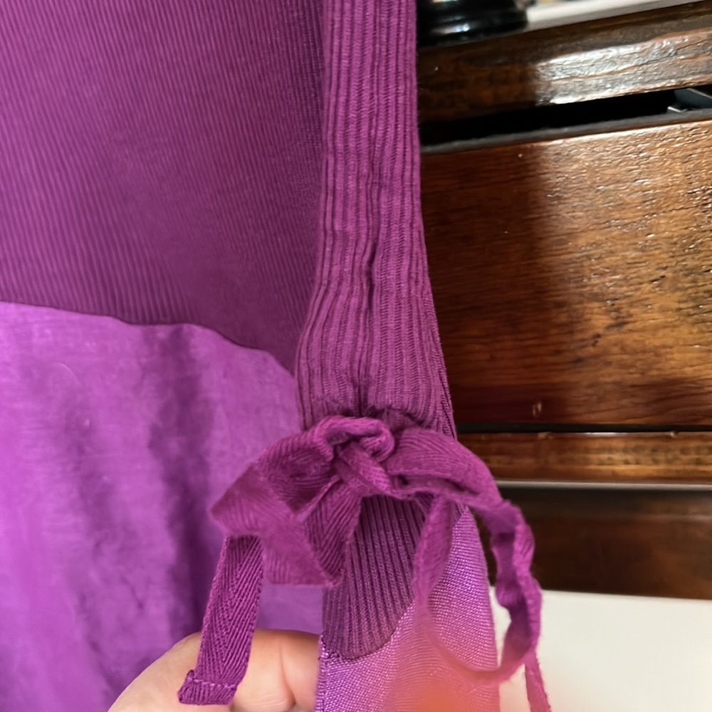 MATILDA JANE Ekaterina Orchid/Navy Linen Blend Lagenlook Dress, Size Small, GUC. - Picture 4 of 10